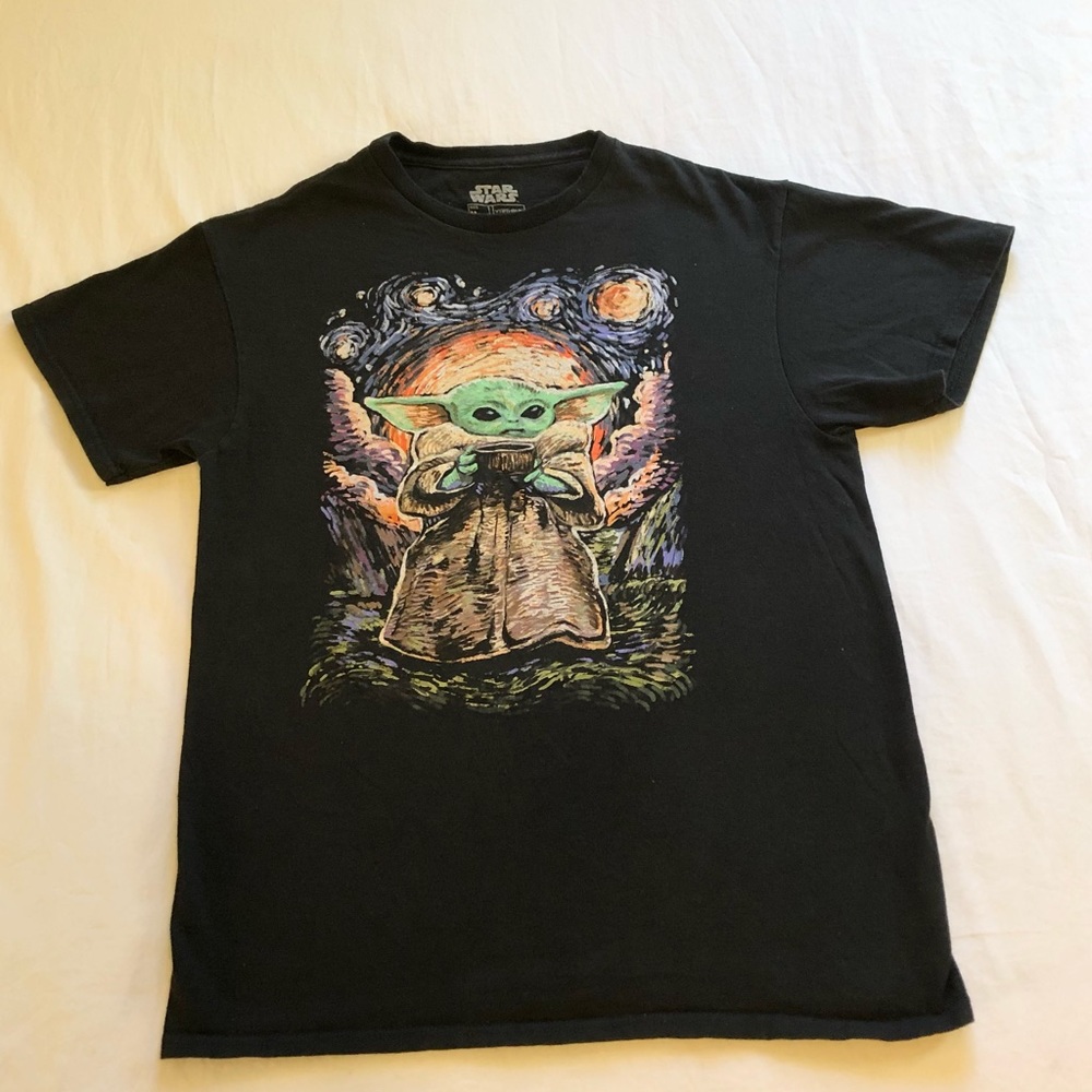 Star Wars Baby Yoda Starry Night T-Shirt Size Medium